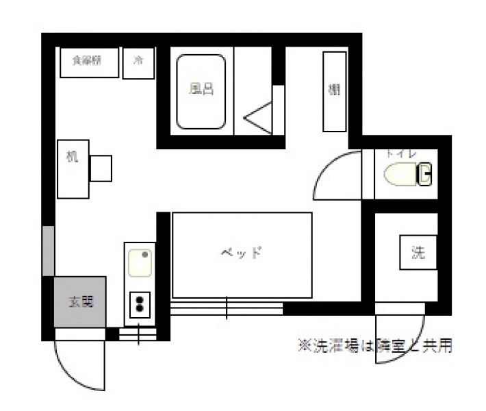 国立博物館前マンスリー貸家  1DKタイプ号室